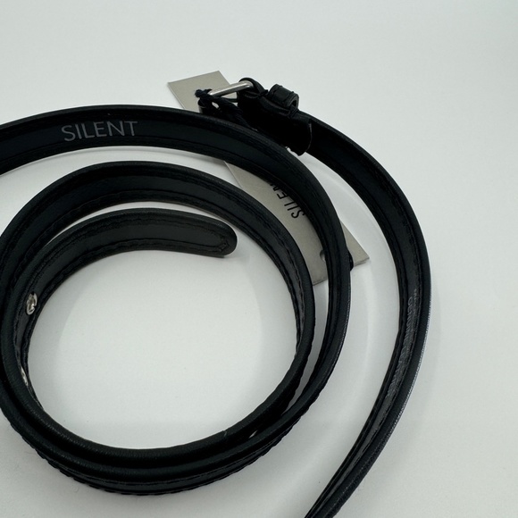DAMIR DOMA SILENT Skinny Unisex Leather Belt Clincher Silver Buckle main image 10